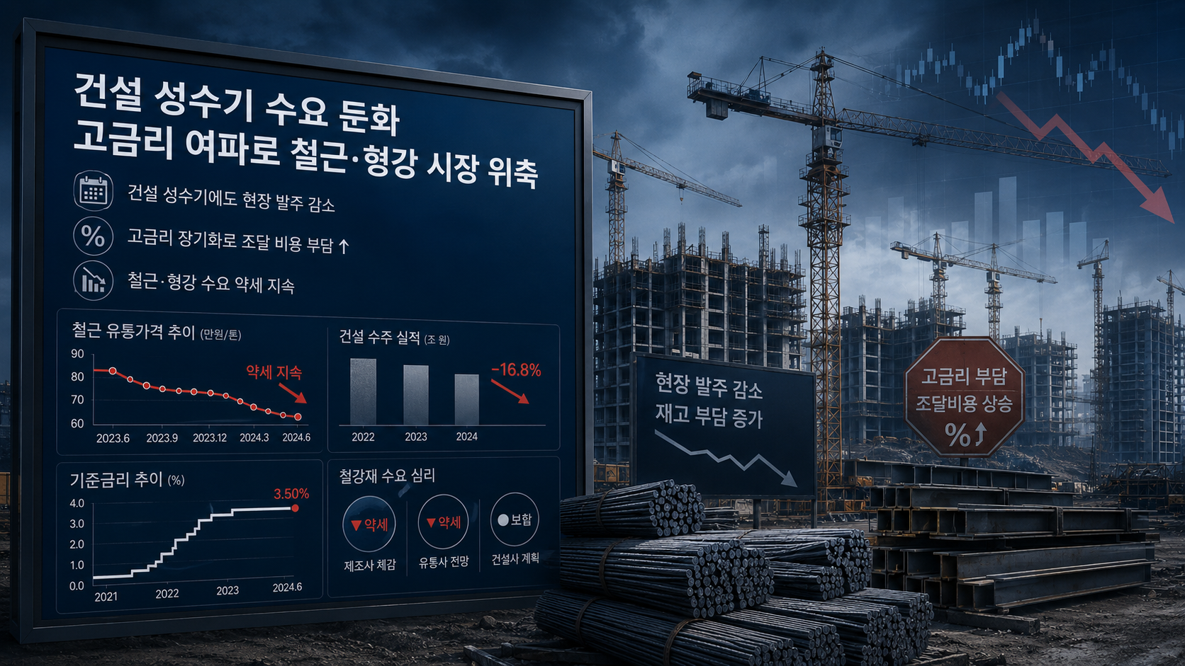 [금리 3% 시대와 철강④] 9~10월 건설 성수기 시험대…철근·형강, 금리보다 ‘현장 발주’가 관건