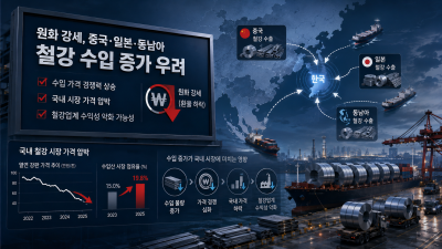 [금리 3% 시대와 철강⑤] 원화 강세가 수입문 연다…중국·일본·동남아산 가격 공세 다시 변수