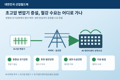 [수요산업] AI 데이터센터發 변압기 호황…방향성 전기강판과 판재류 수요가 달라진다